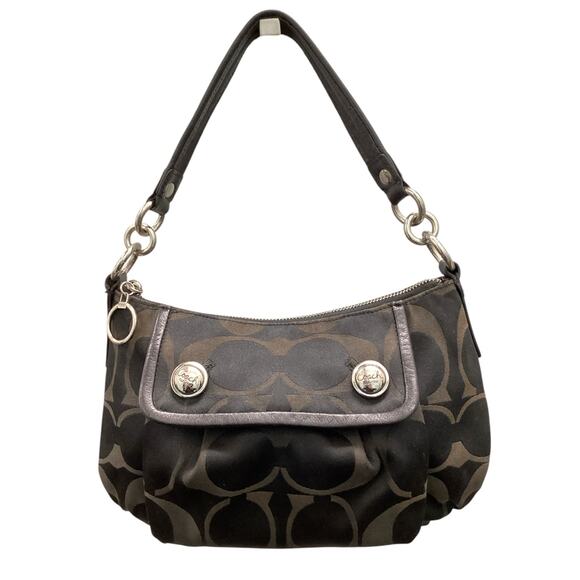 Coach Purse Women’s 1Size Small Canvas With C Logo Zipper 1 Handle Red Interior - Picture 1 of 10